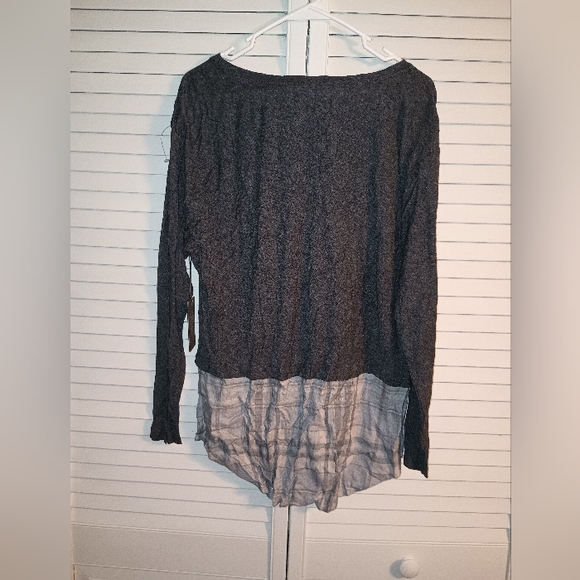 Vince Camuto Womens Layered Look Pullover Blouse, Grey, NWT - Picture 9 of 9